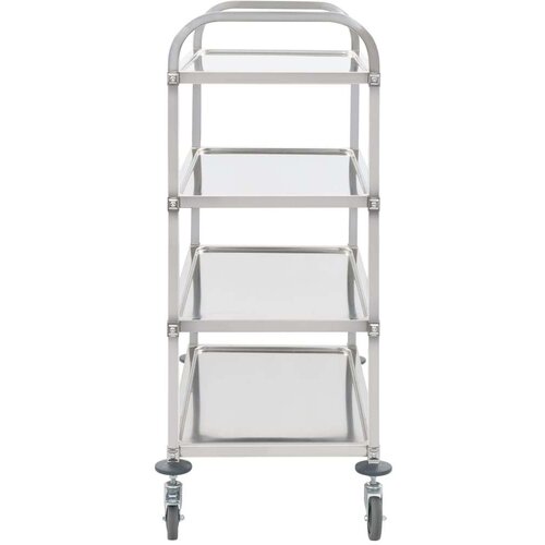 VidaXL Kuhinjska kolica s 4 razine od nehrđajućeg čelika 107x55x125 cm Slike