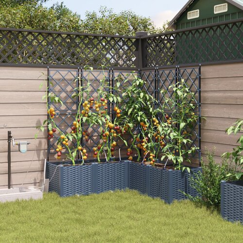 vidaXL Vrtna sadilnica Siva Plastika 120 x 120 x 142 cm Razširljiva Cene
