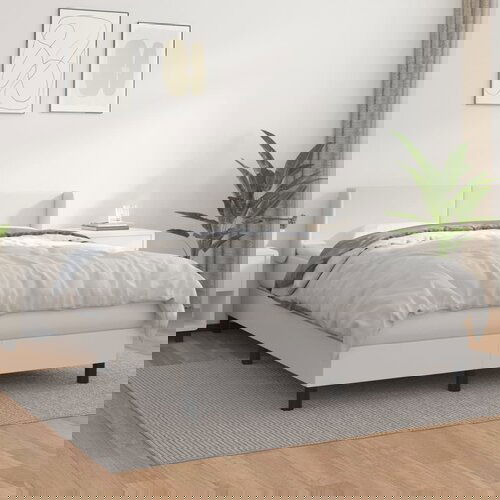 The Living Store Box spring postelja z vzmetnico bel 140x190 cm umetno usnje - Box Spring Postelja, (21517670) Slike