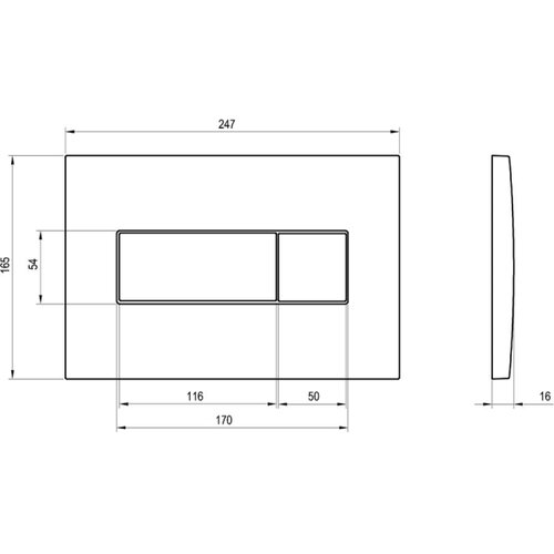 Ravak X01456 - taster za vodokotlić uni 24,7x16,5 cm mat hrom Slike