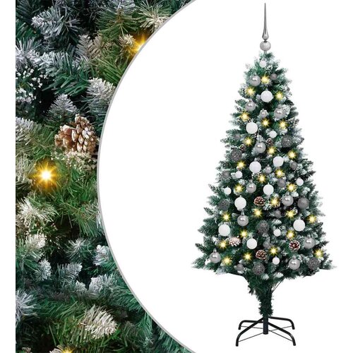 vidaXL Umestno božično drevo Zelena 180 cm PVC, jeklo in plastika Cene