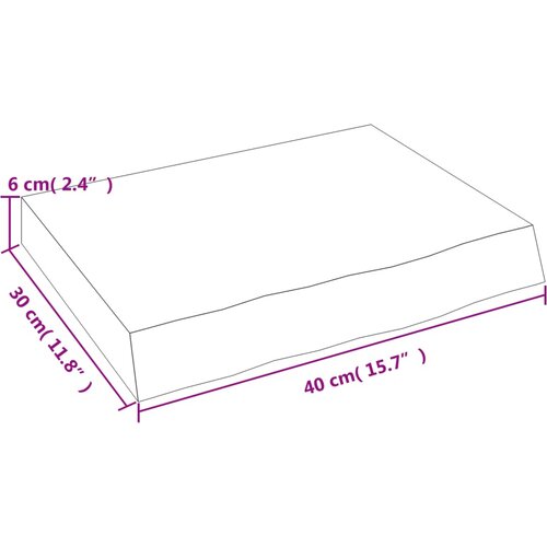  Kupaonska radna ploča 40x30x(2-6) cm netretirano masivno drvo Slike
