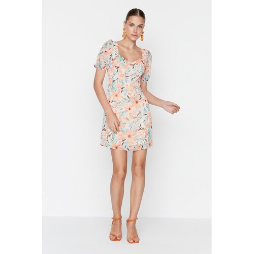 Trendyol Ecru Patterned Dress Slike