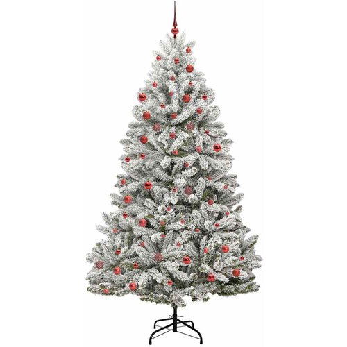  Umjetno božićno drvce Zelena i bijela 210 cm PVC i metal Slike
