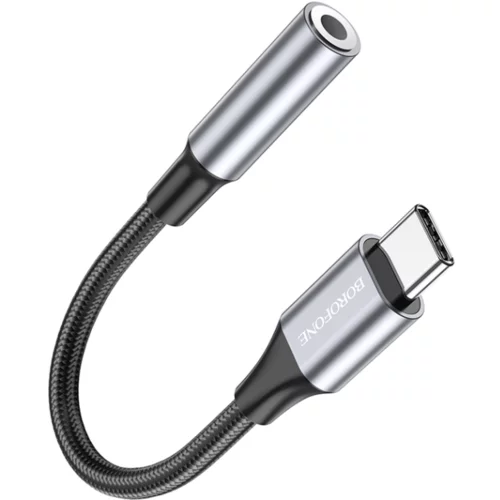 USB audio adapter Type-C to 3.5mm BOROFONE BV16 digital audio converter metal gray