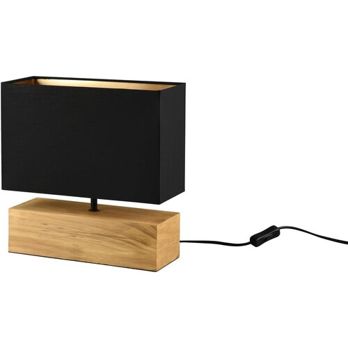 Trio Leuchten Crna/u prirodnoj boji stolna lampa s tekstilnim sjenilom (visina 30 cm) Woody – Cene