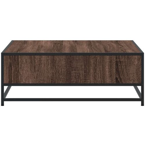 VidaXL Stol za kavu smeđi hrast 80x80x30 cm Konstruirano drvo i metal Slike