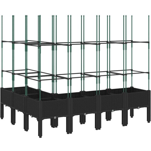  Vrtna sadilica s re&amp;scaron;etkom crna 160 x 120 x 142,5 cm PP Slike