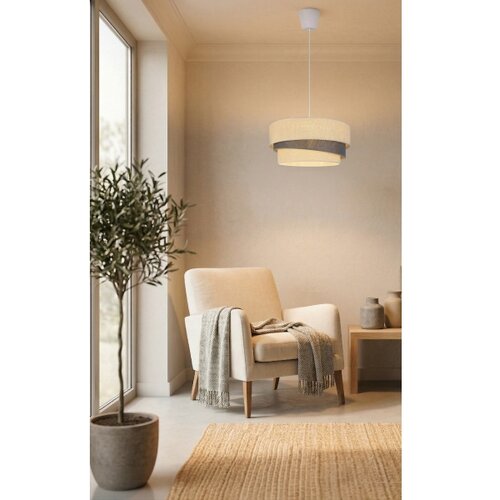  Brilagi - Visilica na sajli TRIO 1xE27/60W/230V &amp;Oslash; 40 cm krem/siva Slike