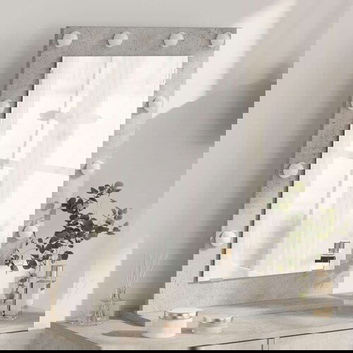 VidaXL ogledalo za toalet Betonska siva Beton 70 x 50 x 18 cm Ogledalo Slike