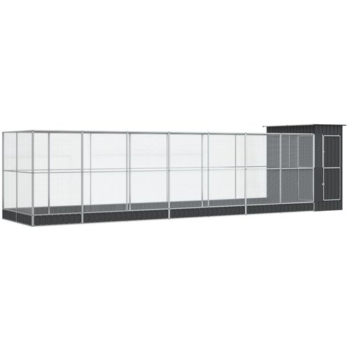  Kavez za ptice s produžetkom srebrni 830x203x216 cm čelični Slike