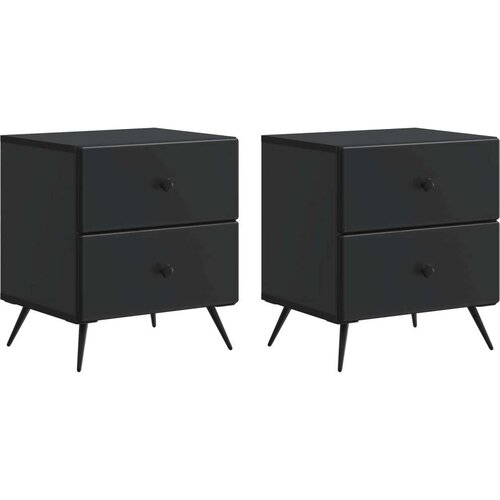  Noćni ormar 2 pcs Crna 43 x 34 5 x 47 5 cm Konstruirano drvo Cene