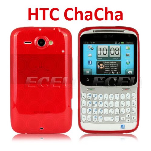  Gumijasti / gel etui Hydro za HTC ChaCha - rdeči Cene