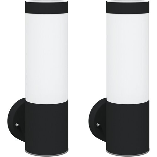 vidaXL Zunanje Stenske Svetilke 2 kosi Črno Nerjaveče Jeklo IP44, (22044565) Cene