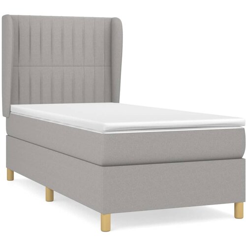 Maison Chic Box spring postelja - Vzmetna postelja z vzmetnico svetlo siva 80x200 cm blago SL13426, (21901110) Slike