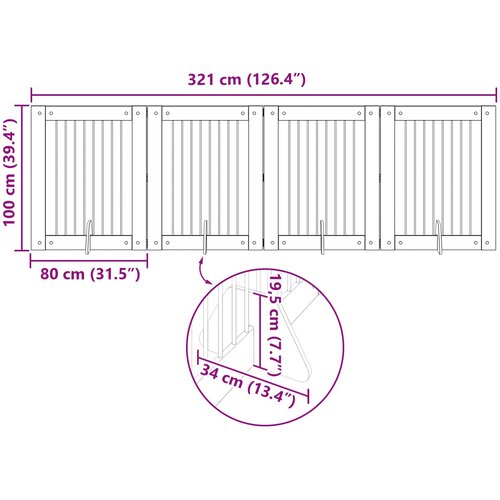  Vrata za pse s postoljem 4 pcs Crni hrast 80 x 100 cm Slike