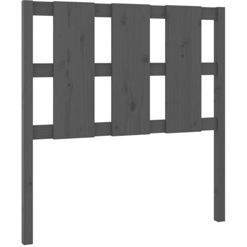  Uzglavlje za krevet sivi 105,5 x 4 x 100 cm od masivne borovine Slike