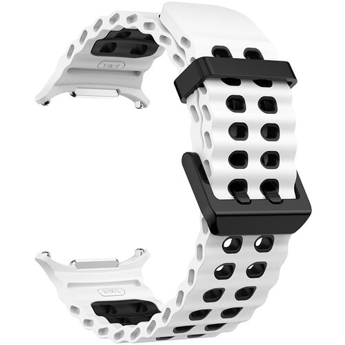 INF Silikonski športni pašček, združljiv s Samsung Watch Ultra - Ocean Band Style White+Black, (5000079412) Cene