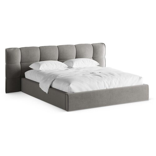 Micadoni Sivi tapecirani bračni krevet s prostorom za odlaganje s podnicom 160x200 cm Eric &ndash; Cijene