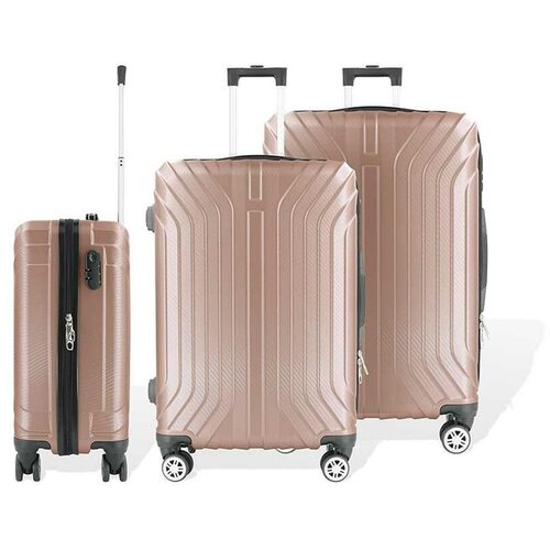 Hoffmanns 3-dijelni ABS set kofera Vertical Line Rose Cijene