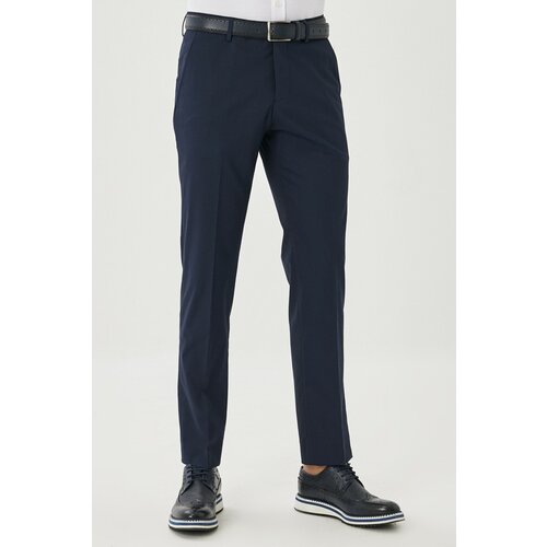 ALTINYILDIZ CLASSICS Men's Navy Blue Regular Fit, Normal Cut, Flexible Trousers with Side Pockets. Slike
