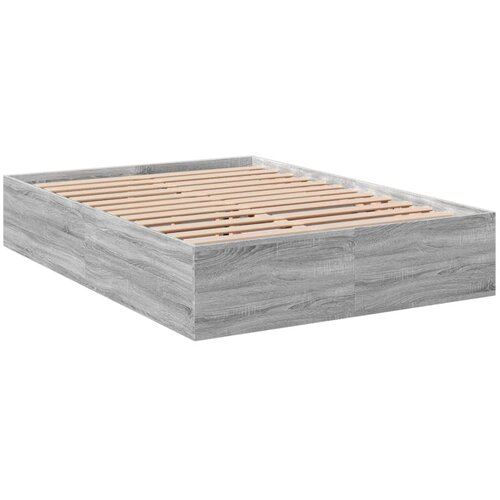VidaXL Posteljni okvir siva sonoma 140x190 cm inženirski les, (21155916) Slike