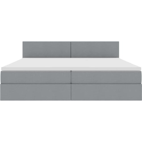  LED krevet za pohranu s madracem Svjetlosiva 200 x 200 cm Slike