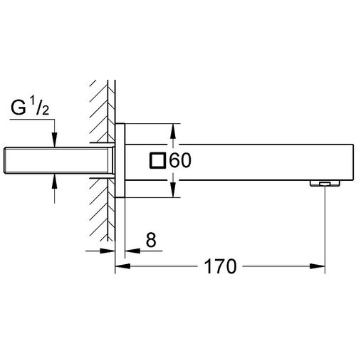 Grohe Eurocube izliv za kadu 13303000 Slike