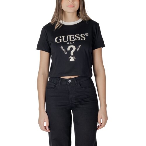 Guess Majice s kratkimi rokavi FILANTA CROP TEE V5GI18 I3Z14 Črna Cene
