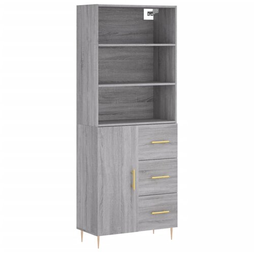 Maison Chic Visoka Komoda - Predalnik siva sonoma 69,5x34x180 cm inženirski les, (21720849) Cene