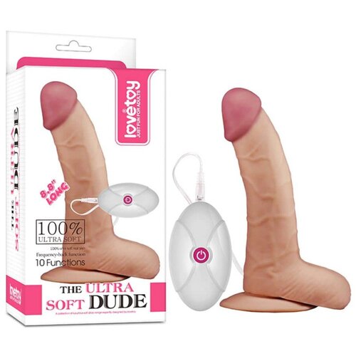Lovetoy The Ultra Soft Dude Vibrating 17cm Flesh Slike