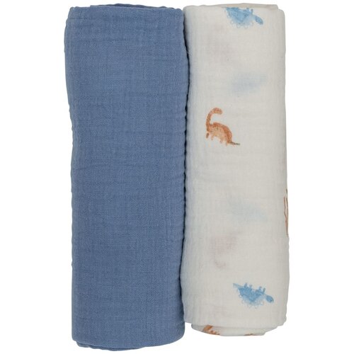 Bubaba by FreeON tetra pelena muslin 2/1 70x70 cm plava i dinosauri Slike
