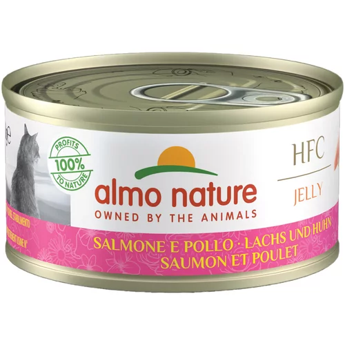 Almo Nature 70g Ekonomično pakiranje Almo Nature 24 x 70 g - HFC losos s piletinom u želeu