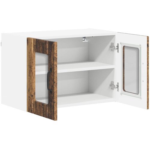  Zidni stakleni ormarić Lucca 2 pcs Staro drvo 60 x 31 x 40 cm Slike