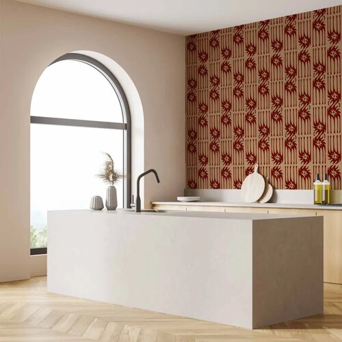  Tapeta - Red claws &amp;ndash; irregular shapes on a paper background 50x1000 Vodootporna Slike