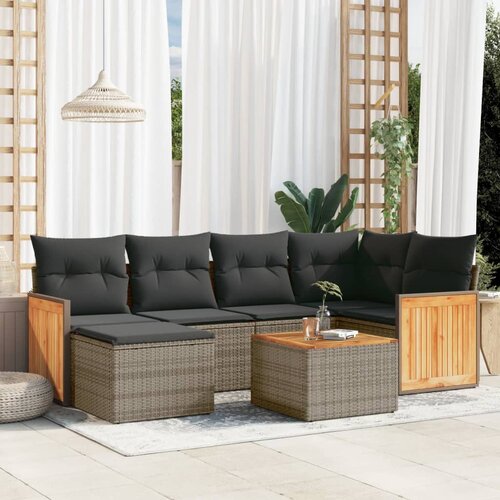 VidaXL 7-dijelni set vrtnih sofa sivi od poliratana Slike
