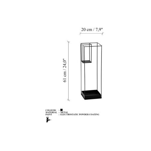 Aberto Design Stalak za ki&amp;scaron;obran Semsiye-A-008, 20x20x61 cm, Crna Slike