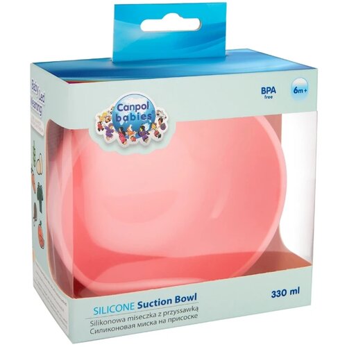 Canpol Silicone Suction Bowl Pink zdjelica 330 ml za djecu Slike