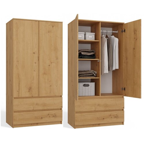 Shumee Garderobna omara Malwa SS-90, ARTISAN HRAST, (21560125) Cene