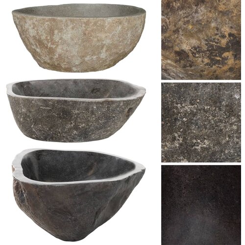 Maison Chic Umivalnik - Kopalna umivalnik - Lavabo iz rečnega kamna ovalen (37-46)x(29-36) cm, (21684682) Cene