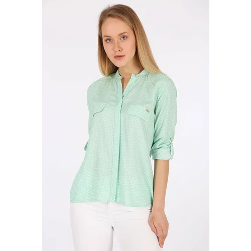 Bigdart Women's Green Striped Shirt 3455