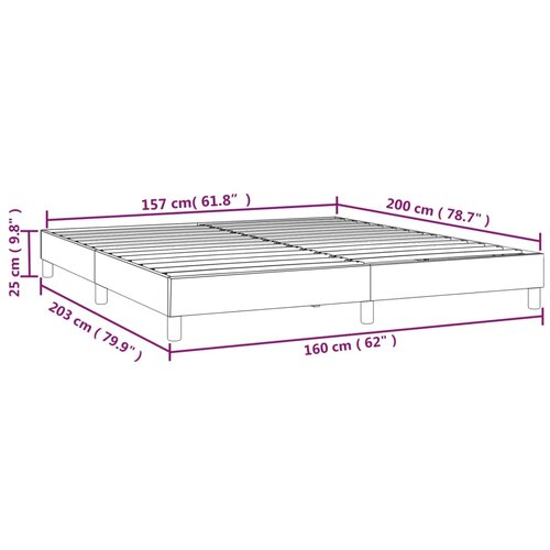  Okvir za krevet s oprugom krem 160x200 cm od tkanine Slike