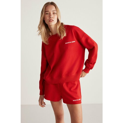 GRIMELANGE Sweatshirt - Red - Oversize Cene