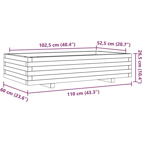  Vrtna sadilica vo&amp;scaron;tano smeđe boje 110x60x26,5 cm od borovine Slike