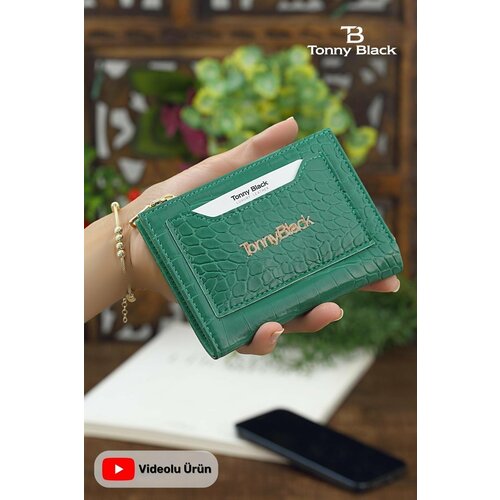 Tonny Black Original Women's Card Holder Coin & Coin Compartment Alligator Croco Model Stylish Mini Wallet with Card Holder Slike