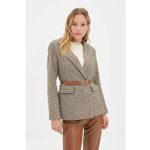 Trendyol Multicolored Belted Jacket Slike
