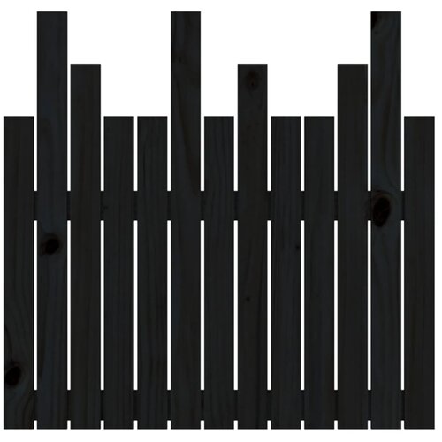  Uzglavlje za krevet Crno 82,5x3x80 cm od masivne borovine Slike