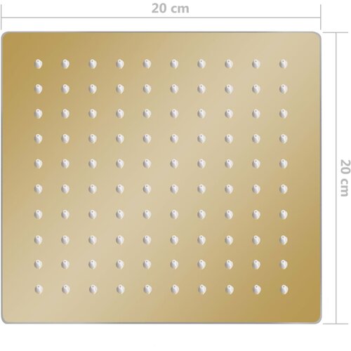  Glava za tu&amp;scaron; od nehrđajućeg čelika 20 x 20 cm četvrtasta zlatna Slike