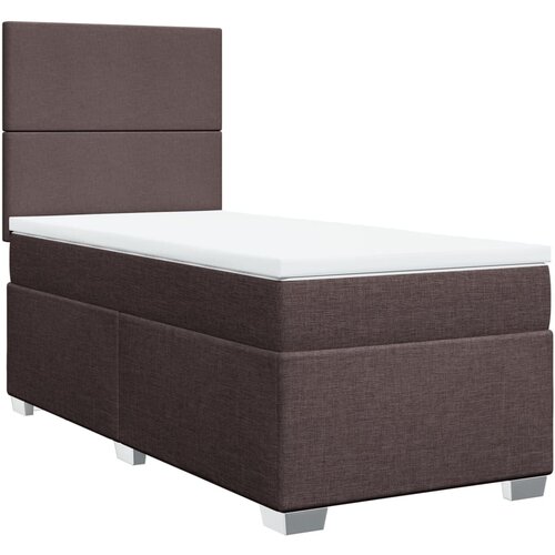 vidaXL Box spring postelja z vzmetnico temno rjava 90x200 cm blago, (21291512) Cene