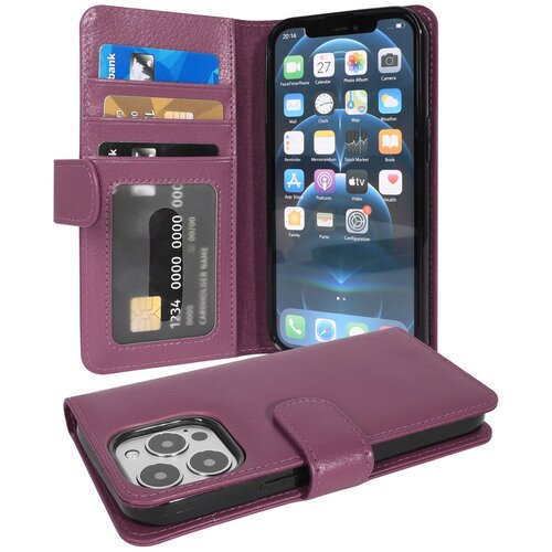 Cadorabo Ohišje, združljivo z Apple iPhone 13 PRO v bordo vijolična - Zaščitni ovitek z magnetnim zapiranjem in 3 režami za kartice, (20553062) Cene